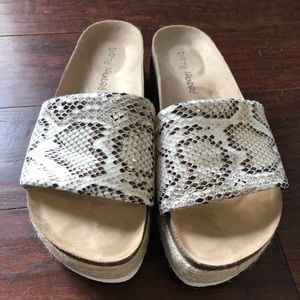 Dirty Laundry Espadrille Wedge Snakeskin Sandal
